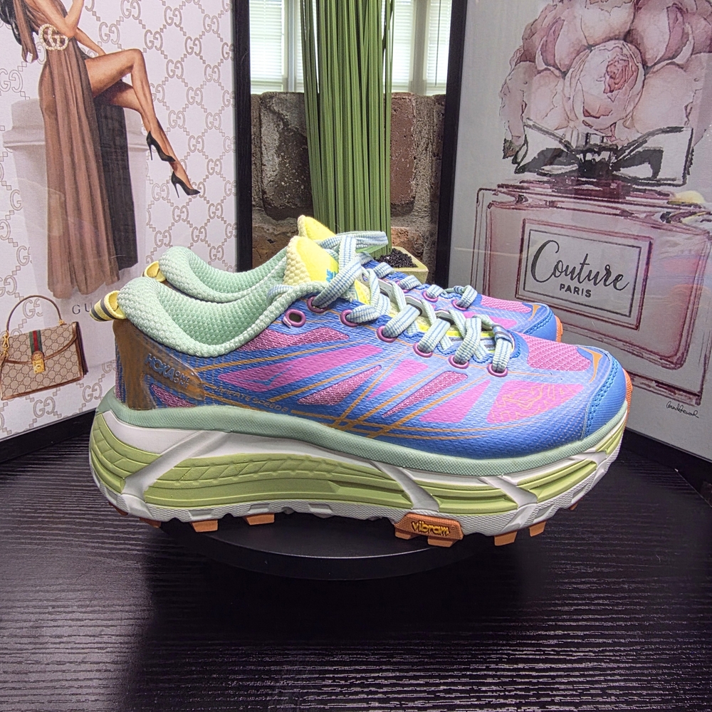 Hoka Women's Athletic Shoes in Blue, Pink, Mint, and Orange - Picture 2 of 6